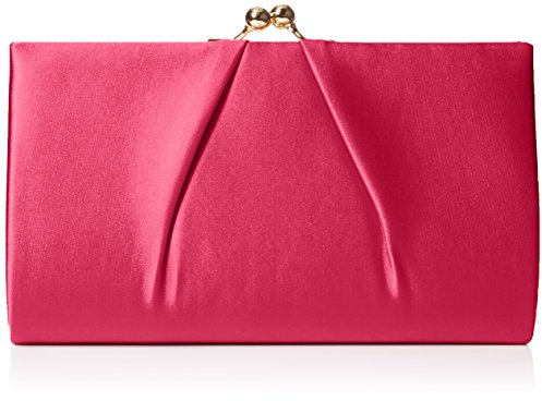 Swanky Swans - Mira Satin Classic Frame Bag, Carteras de mano Mujer, Pink (Fuschia), 5.1x12x20.8 cm (W x H L)