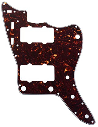 Musiclily Pro 13 Löcher 65 60s Vintage Style Pickguard Gitarren Schlagbrett für Fender American Jazzmaster,4 lagig Tortoise Shell