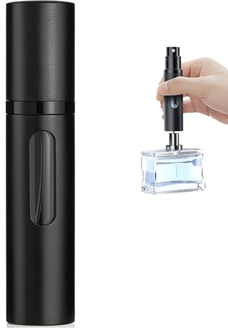Xiaowanwan Vaporisateur Parfum Rechargeable, Bouteille Voyage, Atomiseur Verre, Mini Flacon Vide (8ml Noir)