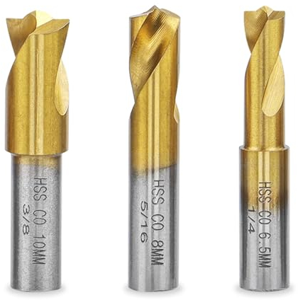 Casenly 3 Piezas Brocas de Soldadura por Punto fresa de punto de soldadura CNC Rotary Burrs punta para separar placas soldadas por puntos, 6.5 mm/8 mm/10 mm