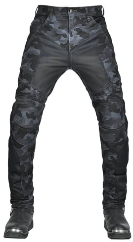 RCLONGEU Motorradhose Herren/Damen, Motorrad-Jeans Aus Aramidfaser Motorrad Jeans mit Protektoren,Winterhose Stretch Motorradbekleidung (Blau,4XL)