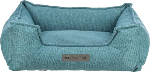 TRIXIE dog bed Gano 24 x 20 in in petrol – rectangular cuddly bed with soft fabric cover, dog basket for medium-sized dogs, firmly integrated cushion, non-slip bottom - soft & washable – 37744 | Cuddly soft sleeping area, washable - for medium dogs, integrated cushion and non-slip base