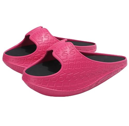 TOSOFT Damen Schaukelschuhe für Abnehmen der Beine, Zuhause, Yoga, Fitness, EVA-Massage-Hausschuhe, Haltungskorrektur-Sandalen (Rose Red, 38-40 EU)