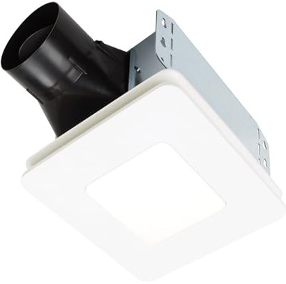 Broan-NuTone Bathroom Exhaust Fan with LED Light – Easy Retrofit Without Attic Access, Quiet 0.9 Sones, Effective Ventilation at 60 CFM ENERGY STAR Certified Moisture and Odor Control