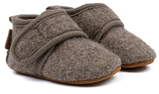 Mikk-line Scarpine per gattonare e pantofole in lana per bambini – Morbide scarpine per gattonare con suola in pelle antiscivolo – Scarpine riscaldanti per bambini e bambine – 100% lana, ideali per 0