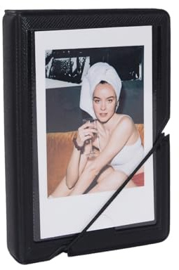 Mini Fotoalbum mit 28 Fächern für Fujifilm Instax Mini 12 11 99 90 40 9 8 7 EVO LiPlay 2x3 Zoll Fotos Filme, Kpop Fotokartenhalter Alben für 54x86mm Fotos (Schwarz)