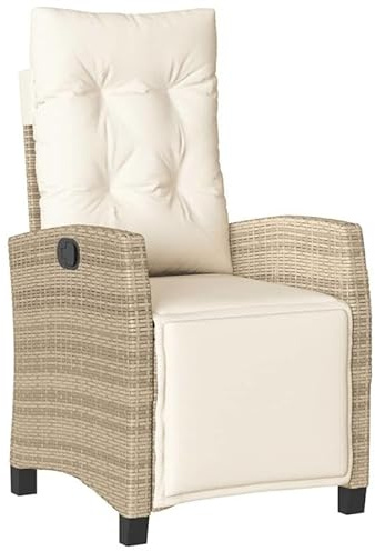 Poltrona da giardino con poggiapiedi regolabile in rattan PE e acciaio verniciato a polvere, per giardino, terrazza e balcone, comoda poltrona relax con poggiapiedi regolabile in altezza, resistente