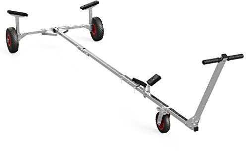 SUPROD Slipwagen Bootswagen Handtrailer faltbar Schlauchbootwagen TR260-L, PU, Ø 260 mm, schwarz/rot