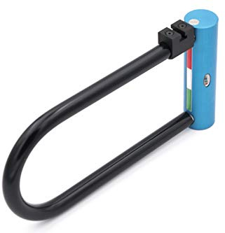 Rielda SH3 - Candado de aluminio con arco de 18 mm para bicicleta y moto, reprogramable, 100% fabricado en Italia, arco de acero templado revestido de goma (azul)