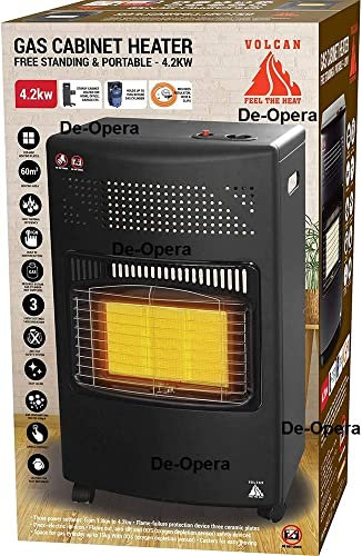 Volcan 4.2kW Portable Gas Cabinet Heater Free Standing & Portable Newlandflor