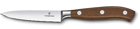 Victorinox Grand Maître, Couteau de bureau professionnel, Lame extra-tranchante, tranchant droit, 10 cm, Manche en bois noble, Acier inoxydable, brun