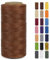 LEREATI Ledergarn 0,8mm x 260m Flacher Wachsschnur Gewachster Faden Leder Nähen Faden, Leder Nähgarn Garn für Handwerk, Nähen, Reparatur, Buchbinden, Schmuck, Häkeln (Braun)