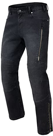 REBELHORN Hawk III Motorradjeans Herren | Aramidfaser Futter | Knie und Hüftprotektoren | 2 Belüftungskanäle mit Reißverschluss | Regular Fit