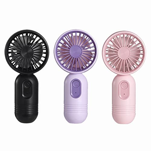 Mini Portable Fan 3 Pack, Cute Handheld Battery Operated Lightweight Small Personal Fans with 3 Speeds and USB Rechargeable Eyelash Fan for Stylish Girl Kids Women Men Office Outdoor Travel Camping