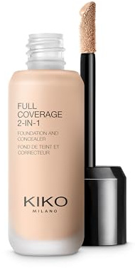 KIKO Milano Full Coverage 2-In-1 Foundation & Concealer 36 N1, Fondotinta E Correttore 2 In 1, Elevata Coprenza