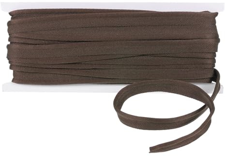 Kvartsman bomullspassband, 10 m × 10 mm brett snedband sömband band band för gör-det-själv hantverk flaggirlang skräddare förkläde hantverk sömnad, brun