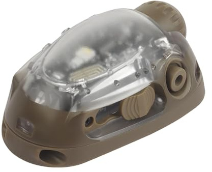 Luz de Señal Para Casco Táctico Con LED + IR/estroboscópico, Luz Militar IFF Para Casco, Linterna, Luz de Señal de Supervivencia para Deportes al Aire Libre.(Brown)
