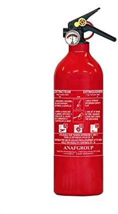 AnafGroup Extincteur Poudre ABC 5A-34B-C, 1kg
