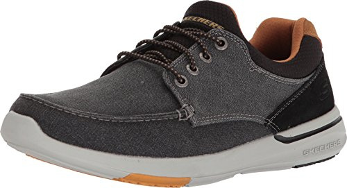 Skechers Homme Relaxed Fit-elent-mosen Chaussure Bateau, Noir, 47.5 EU