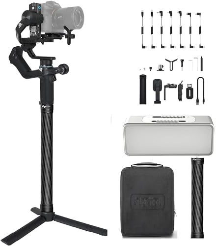 FeiyuTech SCORP-Mini 2 KIT Camera stabilizzatore con ia Tracking/Fill Light per Mirrorless/Compact/Action Camera,Smartphone, carico utile massimo 2,65 Ib