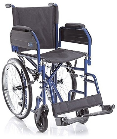 SEDIA A ROTELLE - CARROZZINA DISABILI AD AUTOSPINTA PIEGHEVOLE AD INGOMBRO RIDOTTO TRASFORMABILE IN TRANSITO - SINGOLA CROCIERA - Mod. SKINNY - GOMME PIENE - Dim. Seduta 40 Cm