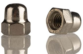 RS PRO Sechskantmuttern, M6 Hut Edelstahl 10mm Glatt A2 304 DIN 1587, Packung a 50 Stück