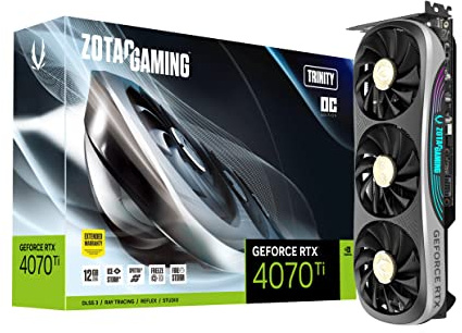 Zotac Gaming GeForce RTX 4070 Ti Trinity OC DLSS 3 12GB GDDR6X 192-bit 21 Gbps PCIE 4.0 Tarjeta gráfica para Juegos, refrigeración Avanzada IceStorm 2.0, iluminación RGB Spectra 2.0, ZT-D40710J-10P