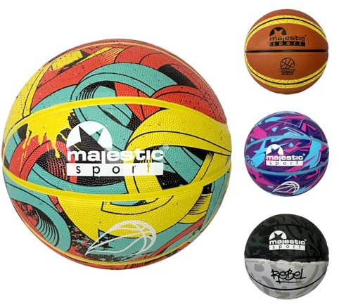 Majestic Sport Ballon de basket pour enfants, adolescents et adultes - Taille 5 - Ballon de basketball extérieur intérieur