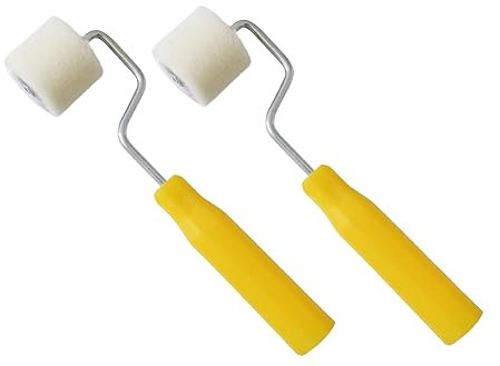 Milageto 2 Pezzi Mini Rulli per Verniciare 2 Cm, Rulli in Lana Ad Alta Densità Staccabile per La Verniciatura Rullo Di Vernice Extra Piccolo per Imbiancare Pareti E Soffitti