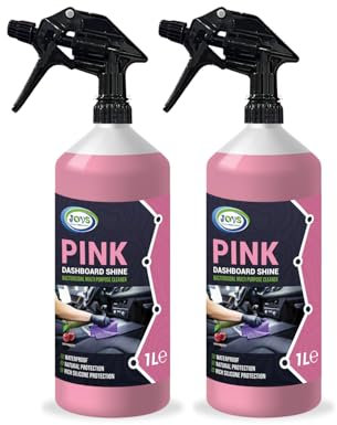 JOVS Pink Dashboard Shine Spray 2 X 1L - Cherry Fragrance | Ultimate Cleaner for Car Dashboards | Interior Plastic Restorer | Professional Grade with Refreshing Scent | Silicone Based Formula.