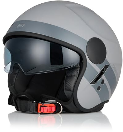ORIGINE Casco Jet Moto Casco Aperto Scooter Omologato ECE2206 con Visiera