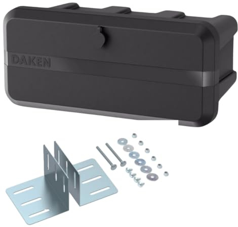 Daken Blackit Lite Boîte de rangement en plastique pour timon 55 x 255 x 310 mm Noir (avec support de timon carré)