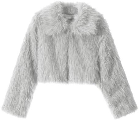 Bolerose Ragazze Avvolgente Peli Sintetici Bambini Bambini Bolero Coprispalla Giacca Cappotto (Argento Brillantinato, 5-6 Anni)