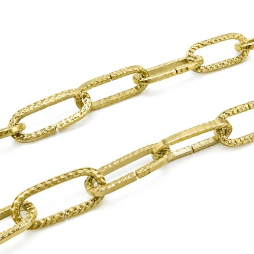 3m Eisenkette Gold gehämmert Ø 2 mm Lampenkette Leuchtenkette Zierkette aus Stahl für Pendelleuchten Dekoration bis 5 kg