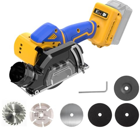Cordless Cut Off Tool Compatible With DeWalt 20V MAX Battery Compact Saw Brushless with 3 Blades,2 Speed Adjustment Mini Circular Saw19000RPM for Metal/Wood