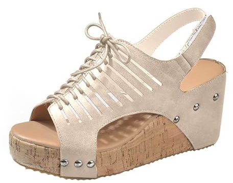 Cocila 2026 Sandalias Deportivas Ortopédicas Para Mujer Plataforma De Verano Mujer, Con Diseño Pez, Huecas Y Gruesas. Sandalia Cerrada (Beige, 36) Negro Barefoot Verdes Gladiador Esparteñas Cuña