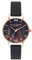 Olivia Burton Analog Quarzuhr für Damen Kollektion Dark Bouquet mit Schwarzes Lederarmband - OB16WG43