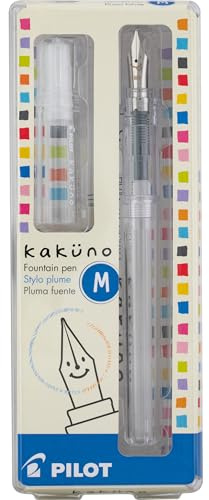 Pilot Kakuno Fountain Pen, Clear Barrel, Medium Nib, 0.5mm, Pilot Kakuno Fountain Pen Extra Fine