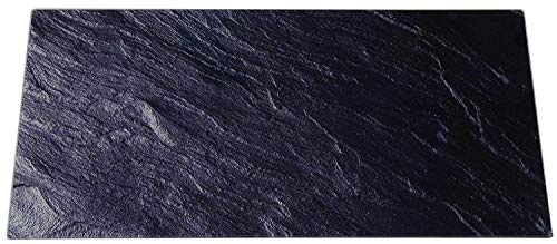 EXCELLENT HOUSEWARES Set de 2 Planches à Découper Rectangulaires en Verre Trempé Noir, 60 x 40 x 0.8 cm, Verre et Ardoise, Lavage à la Main ou Lave-Vaisselle, Ensemble de 2 Planches à Découper