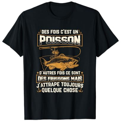 Chemise de pêcheur hommes enfants pêche cadeau Poissons T-Shirt
