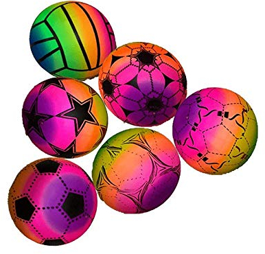 STUWU 4X Kunststoffball Beachball 22cm inkl. Ballnadel Fussball Wasserball Gymnastikball versch. Farben …