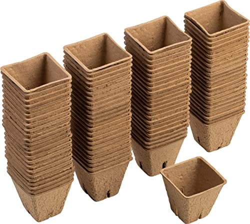 Meister Anzuchttöpfe 6 x 6 cm - Praktisches Set mit 96 Stück - Aus Papierzellstoff - Biologisch abbaubar, Pflanztopf, Saattopf, Pflanzenanzucht, WU9968310