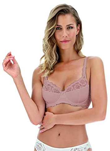 Lepel 3 Pezzi Reggiseno Donna 255 Balconette Bra in Pizzo con Ferretto - Coppa B - C, Fard 3B