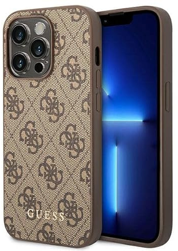 Guess GUHCP14XG4GFBR hülle für iPhone 14 Pro Max 6, 7'' braun-Brown Hard case 4G Metal Gold Logo, schwarz