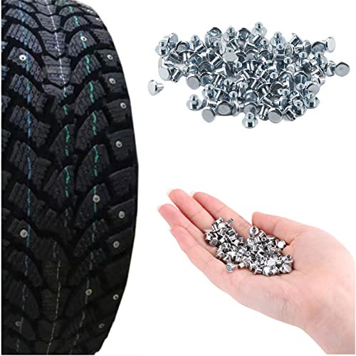 ANKROYU 100 Stück Schrauben Reifen Spikes, 6,5 mm/0,26 Zoll Rad Reifen Stud Schrauben, Reifen Spikes für Auto, Rad Reifen Spikes, Schnee Reifen Spikes für Fahrrad Motorrad ATV Schuhe