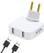 Flachsteckdosenleiste mit USB + USB-C-Adapter, schlankes Design für platzsparende Orte (hinter TV, Bett), um 180 Grad drehbarer Kopf, amerikanischer und europäischer Adapter, 220 V