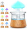 Regenwolken Luftbefeuchter, 3 in 1 Rain Cloud Humidifier/Aroma Diffuser/7 Farben LED Nachtlicht, Wassertropfen-Geräusch Entspannung Schlafzimmer Diffuser Ätherische Öle (Holz)