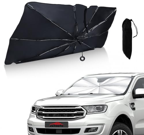 ZATOOTO Pare Soleil Voiture Pare Brise Avant, Parapluie Pare Soleil Voiture, Parasol de Protection Solaire pour Pare Brise, Protection UV, Pliable, 150 x 82 cm