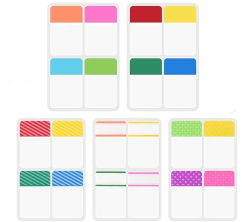 Haftregister & Seitenmarker,400 pcs Transparente Haftstreifen Pastell Beschreibbare Aufkleber,Farbige Haftmarker für Bibel, Planer, Büro & Studium