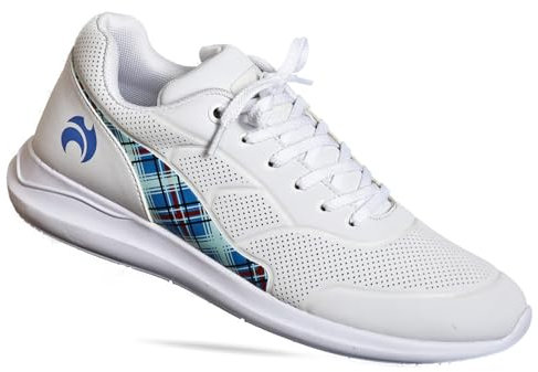 Henselite Ladies Limited Edition HL74 White Tartan. (White & Tartan, UK Footwear Size System, Adult, Women, Numeric, Medium, 5)